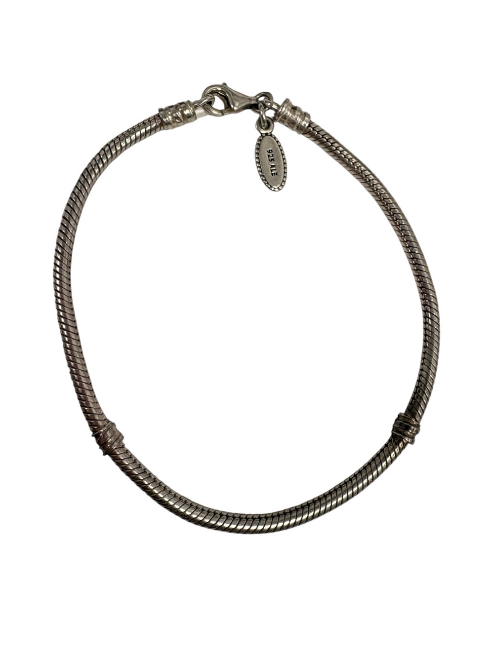 Pandora Silver Tone Snake Chain Bracelet with Lobster Clasp